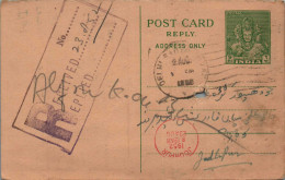 India Postal Stationery Goddess 9p Jodhpur Cds - Cartes Postales
