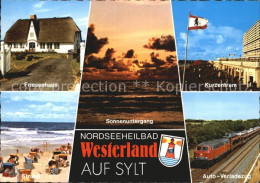 72535133 Westerland Sylt Friesenhaus Sonnenuntergang Kurzentrum Strand Auto Verl - Otros & Sin Clasificación