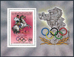 Libya 1211, MNH. Michel 1386 Bl.86A. Olympics Los Angeles-1984. Equestrian. - Libya