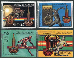 Libya 842-845, MNH. Mi 767-770. Olympics Moscow-1980. Equestrian, Javelin,Soccer - Libyen