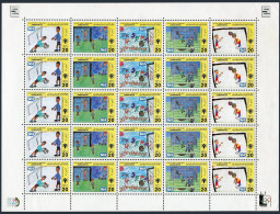 Libya 1250 Ae Sheet,MNH.Michel 1491-1495 Bogen. Children's Day 1985.Soccer Plays - Libya