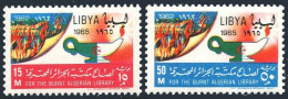 Libya 282-283, MNH. Michel 191-192. Burning Of The Library Of Algiers, 1964. - Libia