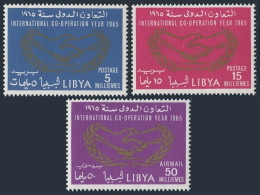 Libya 267-268,C51,C51a,MNH.Michel 175-177,Bl.9A. Cooperation Year ICY-1965. - Libia