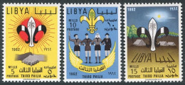 Libya 222-224,225 Ac Sheet,lightly Hinged. 3rd Libyan Scout Meeting,1962. - Libye
