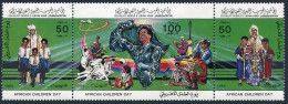 Libya 1165 Ac Strip,MNH.Michel 1269-1271. African Children's Day,1984.Khadafy, - Libië