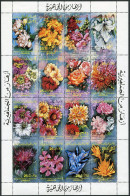 Libya 1052 Ap Sheet,MNH.Michel 1067-1082. Flowers 1983.Lily,Rose,Chrysanthemum, - Libia