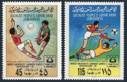 Libya 827-828, MNH. Michel 752-753. Universiade 1979. Volleyball, Soccer. - Libye
