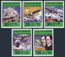 Libya 769-773, MNH. Michel 682-686. 1978. Gilder, Plane, Zeppelin, Icarus. Birds - Libye