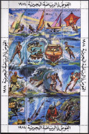Libya 1164 Ap Sheet, MNH. Mi 1138-1153. Windsurfing, Craft, Scuba Diving,Fishing - Libyen