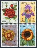 Libya 284-287, MNH. Michel 193-196. Flowers 1965. Rose, Iris, Opuntia,Sunflower. - Libia