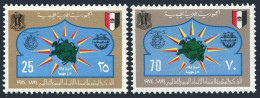 Libya 542-543, MNH. Michel 458-459. UPU-100, 1974. Emblem And Star. - Libye