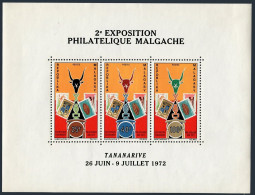 Malagasy 470a Sheet, Hinged. Mi Bl.6. Stamp EXPO 1972. Stamp On Stamp, Shells. - Madagascar (1960-...)