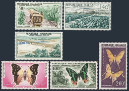 Malagasy C61-C66,MLH/MNH.Mi 455-460. Sugar Cane,Tobacco,Butterflies,Bridge.1960. - Madagaskar (1960-...)