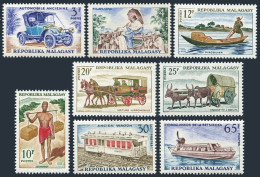 Malagasy 371-378,MNH/MLH. Mi 540-543,550-553. Post:Coach,Car,Hydrofoil,1965-1966 - Madagaskar (1960-...)