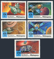 Malagasy 928-932, 933, MNH. Michel 1210-1214, Bl.116. Space Research, 1989. - Madagascar (1960-...)