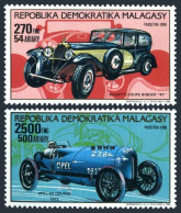 Malagasy 894,897,MNH.Mi 1167,1170. Bugatti Coupe Binder 41,1913 Opel Race Car. - Madagascar (1960-...)