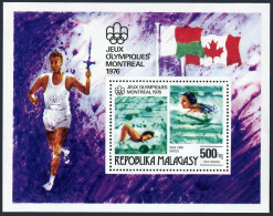 Malagasy C156,MNH.Michel Bl.10. Olympics Montreal-1976.Swimming,free-style, - Madagaskar (1960-...)
