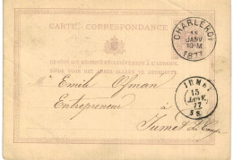 Carte-correspondance N° 28 écrite De Charleroi Vers Jumet - Postbladen