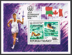 Malagasy C171, MNH. Michel 780 Bl.10. Olympics Montreal-1976. Swimming. - Madagascar (1960-...)