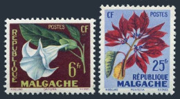 Malagasy 301-302,MNH.Michel 440B-441B. Flowers 1959:Datura,Poinsettia. - Madagaskar (1960-...)
