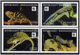 Malagasy 1404 Ad Block,MNH. WWF 1999.Lizards.Chamaeleo - Madagascar (1960-...)
