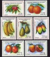 Malagasy 1064-1071,MNH.Michel 1316-1321,1322 Bl.165.Fruits 1992:Litchis,Oranges, - Madagascar (1960-...)