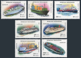 Malagasy 1248-1254,1255,MNH.Michel 1753-1759 Bl.264. Modern Ships 1994. - Madagascar (1960-...)