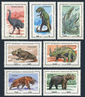Malagasy 1174-1180, 1181, MNH. Mi 1675-1681, Bl.257. Prehistoric Animals, Birds. - Madagascar (1960-...)