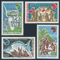 Malagasy 504-505,C122-C123,MNH. Malagasy Boy Scouts 1974.Cattle,Red Cross,Fish. - Madagaskar (1960-...)