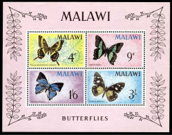 Malawi 40a Sheet,lightly Hinged.Michel Bl.5. Butterflies 1966. - Malawi (1964-...)