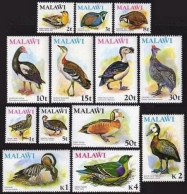 Malawi 233-245,MLH/MNH.Michel 229-241. Birds 1975.Snipe,Quail,Goose,Duck,Fowl, - Malawi (1964-...)