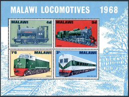 Malawi 90a Sheet, MNH. Michel Bl.11. Locomotives 1968. - Malawi (1964-...)