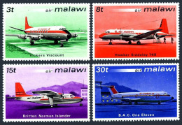 Malawi 182-185,185a Sheet,MNH.Michel 178-181,Bl.26. Air Malawi 1972,Airplanes. - Malawi (1964-...)