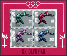 Malawi 193a Sheet, MNH. Michel Bl.28. Olympics Munich-1972. Athlete. - Malawi (1964-...)