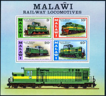 Malawi 292a Sheet,MNH.Michel Bl.45. Malawi Railway Locomotives,1976. - Malawi (1964-...)