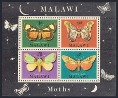 Malawi 141a Sheet, MNH. Michel Bl.19. Moths Of Malawi, 1970. - Malawi (1964-...)