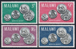 Malawi 22-25,25a,hinged.Michel 23-26,Bl.2. New Coinage Issue 1965:Bird,Elephant. - Malawi (1964-...)