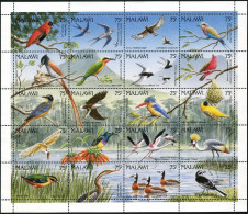 Malawi 598 At Sheet,MNH.Michel 581-600 Klb. Birds 1992.Bishop,Swallow,Eagle,Duck - Malawi (1964-...)