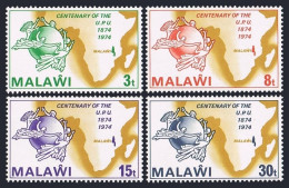 Malawi 221-224,224a Sheet,MNH.Michel 216-219,Bl.36 UPU-100,World Map. - Malawi (1964-...)