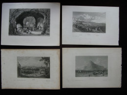 Spain 4x Antique Engraving Gibraltar St George Hall Cadiz Andalusia Madrid - Prints & Engravings