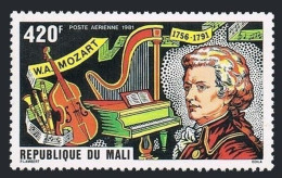 Mali C417, MNH. Michel 847. Wolfgang Amadeus Mozart, 1756-1791. 1981. - Mali (1959-...)