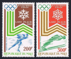 Mali C379-C380,MNH.Mi 749-750. Olympics Lake Placid-1980.Speed Skating,Ski Jump. - Mali (1959-...)