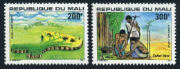Mali 338-339,MNH.Michel 709-710. Operation Green Sahel,1979,Map,planting Tree. - Mali (1959-...)