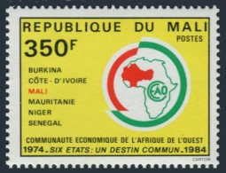 Mali 503,MNH.Michel 1024. CEAO-West African Economic Community,1984.Map. - Malí (1959-...)