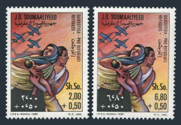 Somalia B59-B60, MNH. Michel 307-308. Refugees 1981. Airplanes. - Mali (1959-...)