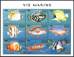Mali 896 Ai Sheet, MNH. Marine Life 1997, Fish. Chaetodon Auriga. - Malí (1959-...)
