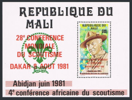 Mali 432, MNH. Michel 862 Bl.16. 28th World Scouting 1981. Lord Baden-Powell. - Malí (1959-...)