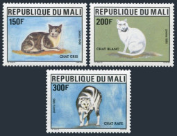 Mali 529-531, MNH. Michel 1058-1060. Cats 1986. Grey, White, Tabby. - Mali (1959-...)