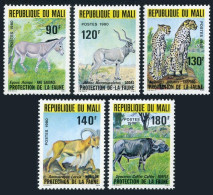 Mali 358-362, MNH. Mi 744-748. Wild Donkey, Addax,Cheetahs,Mouflon,Buffalo.1980. - Mali (1959-...)