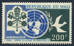 Mali C36, MNH. Mi 131. Visit Of Pope Paul VI To UN,1965. Papal Arms, Peace Dove. - Malí (1959-...)